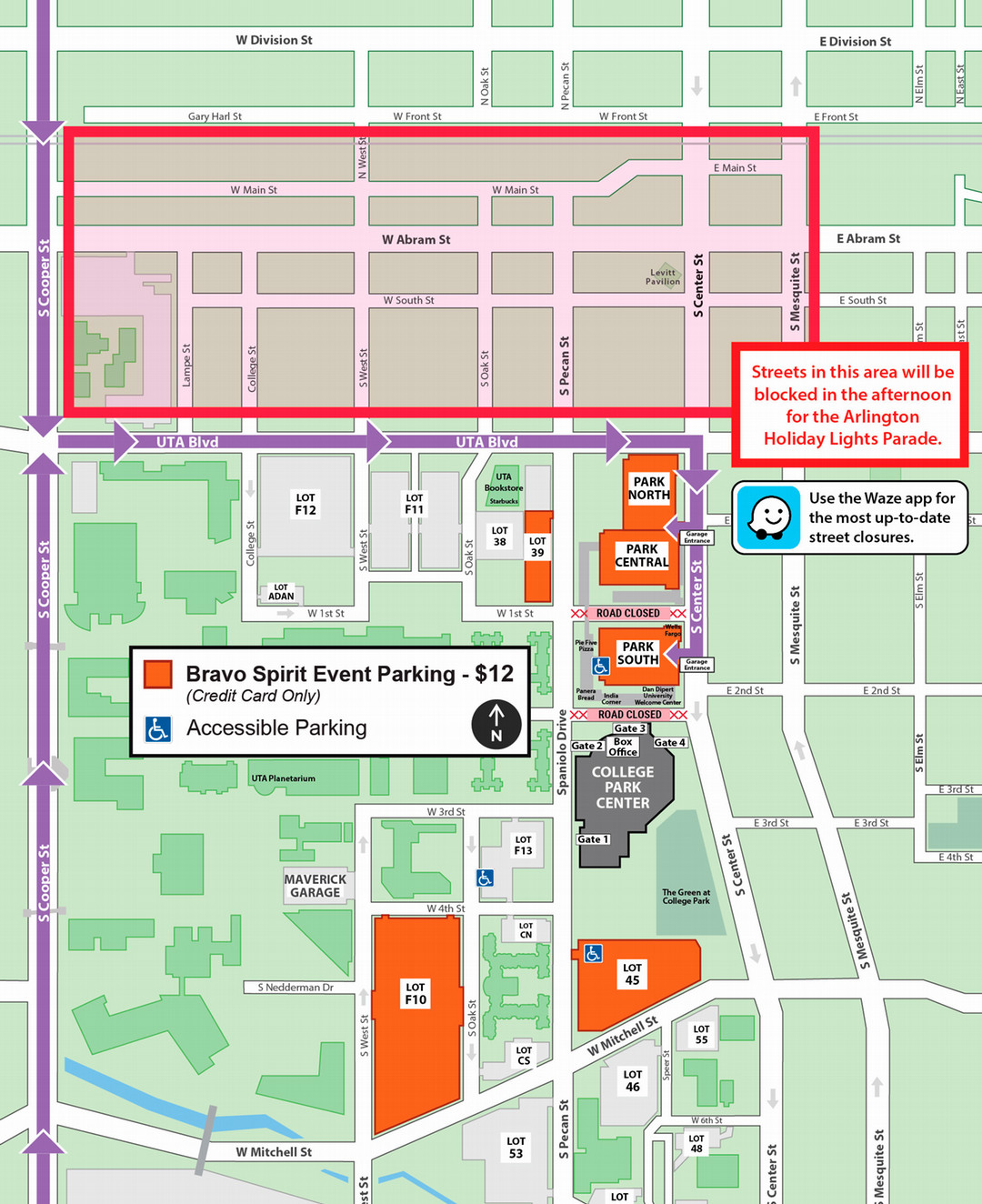 Bravo Spirit Parking Map