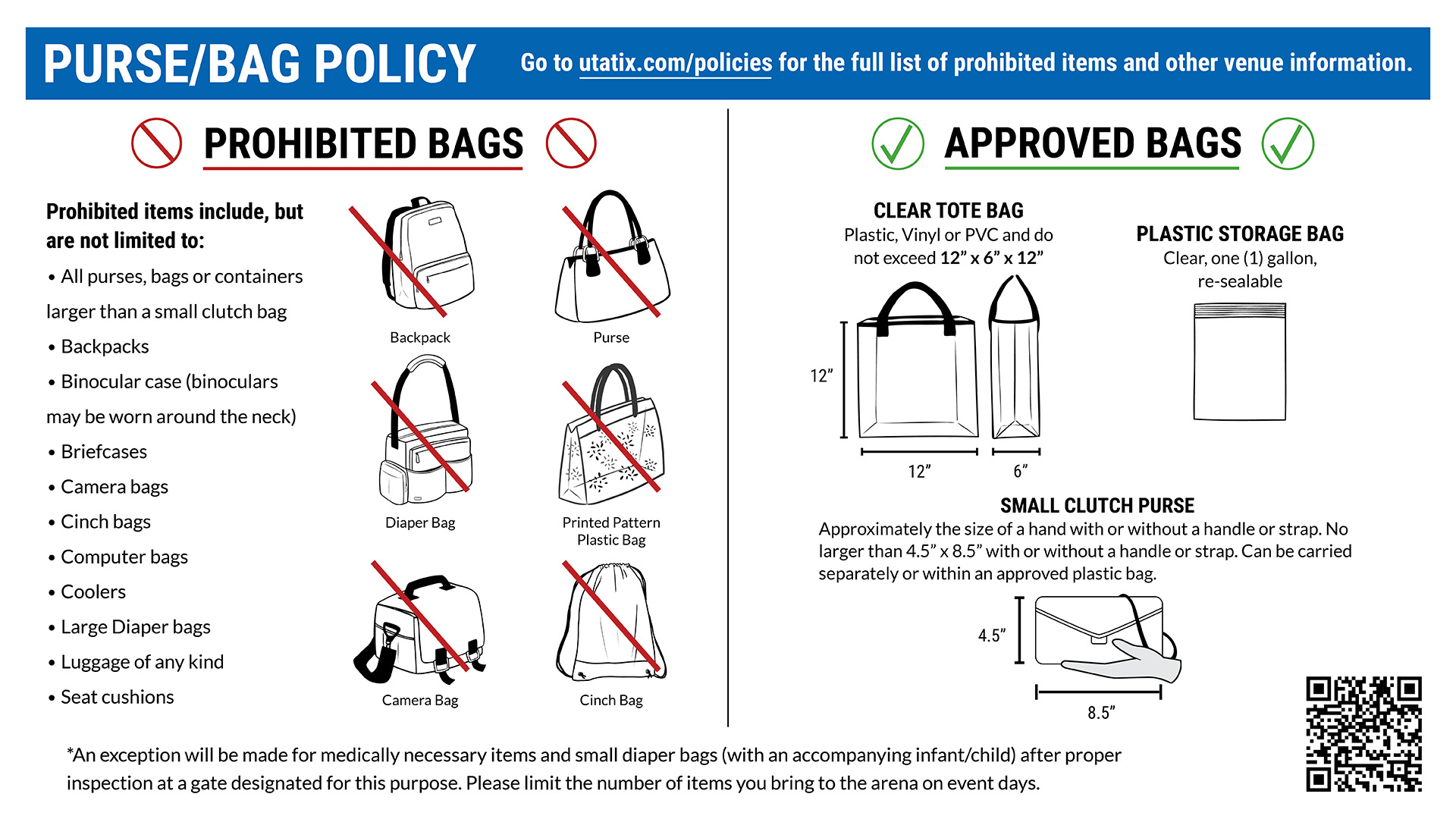 Bag/Screening Policy – College Park Center – The University of Texas at ...